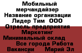 Мобильный мерчандайзер › Название организации ­ Лидер Тим, ООО › Отрасль предприятия ­ Маркетинг › Минимальный оклад ­ 22 500 - Все города Работа » Вакансии   . Марий Эл респ.,Йошкар-Ола г.